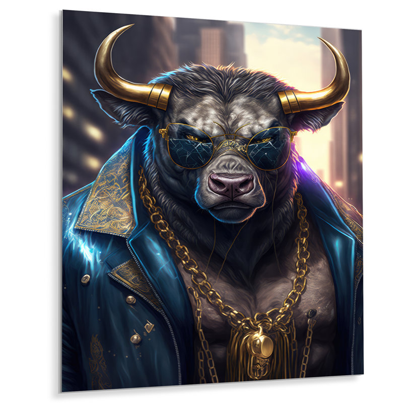 Décoration murale en métal Hassana Buffalo Gangster In NYC - Animaux, H 32 po x l 24 po x P 1 po