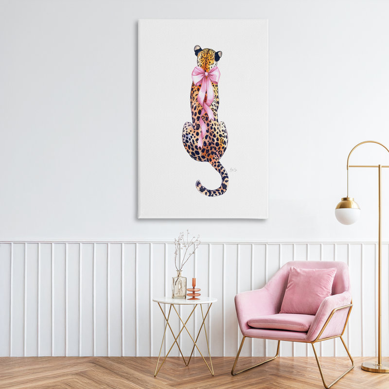 Poised in Pink Cheetah Canvas, design par Shelly Craig, H 45 po x l 30 po