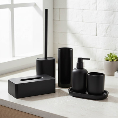6-Piece Black Bathroom Accessory Set