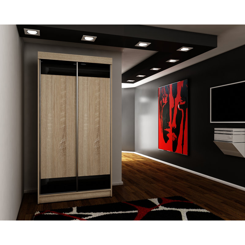 Lyrissa 2 Door Wardrobe, Natural/Black