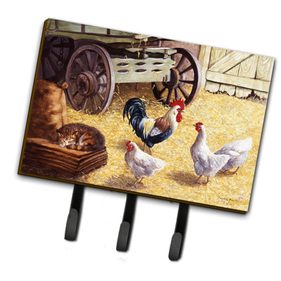 Metal Wall Organizer with Key Hooks