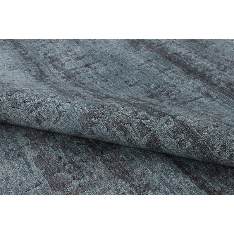 Area Rug in Dark Blue, Rectangle 10' x 14'