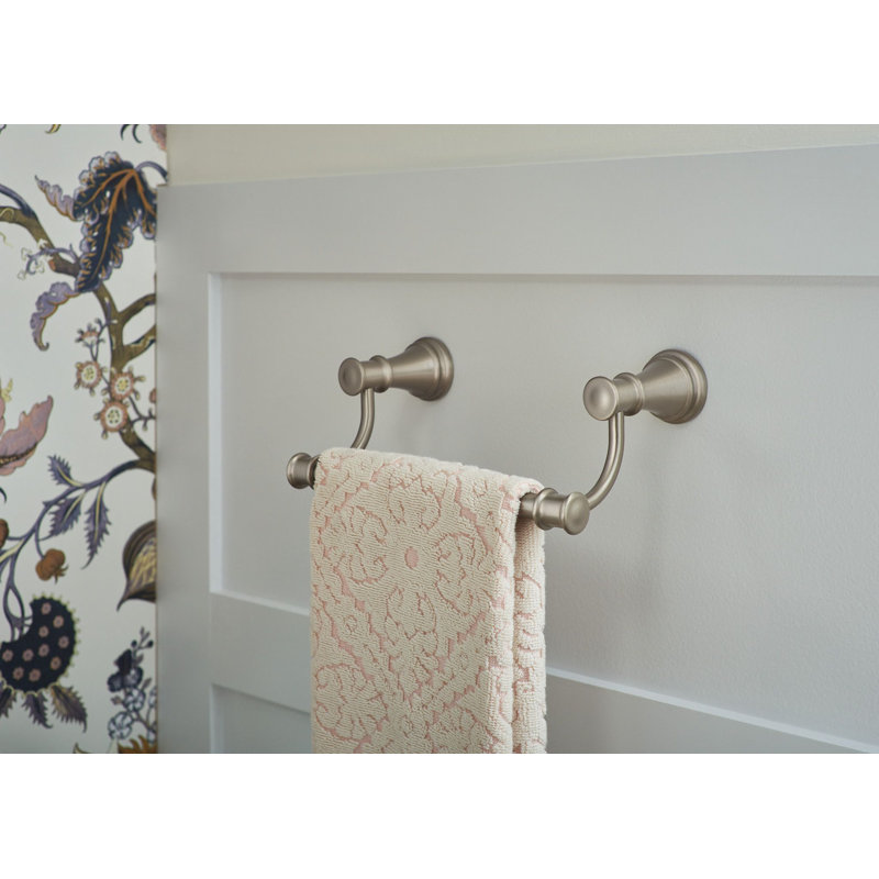 Belfield Bathroom 11" Wall Mounted Towel Bar, Brushed Nickel