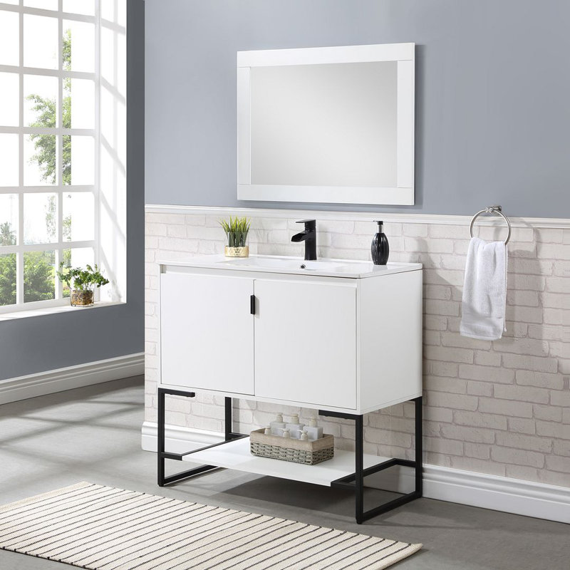 Scarsdale 36" W x 18.25" D x 37.75" H Modern Single Bathroom Vanity in White, White