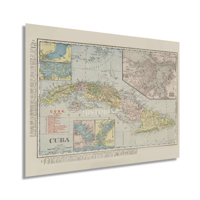 " 1904 Cuba Map Print "