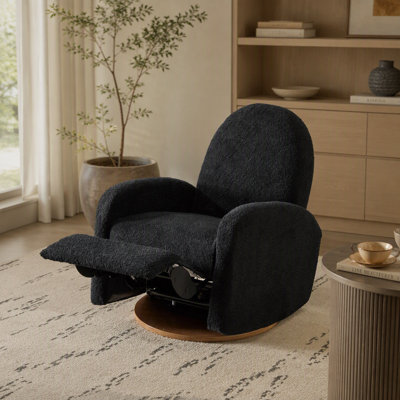 360 Swivel And Glider Recliner Chair-Black
