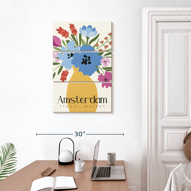 Affiche du marché aux fleurs Harnek Amsterdam Bouquet, H 32 po x l 20 po