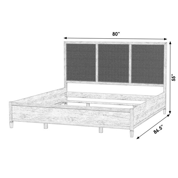 Charleston Cane Bed Size: Queen