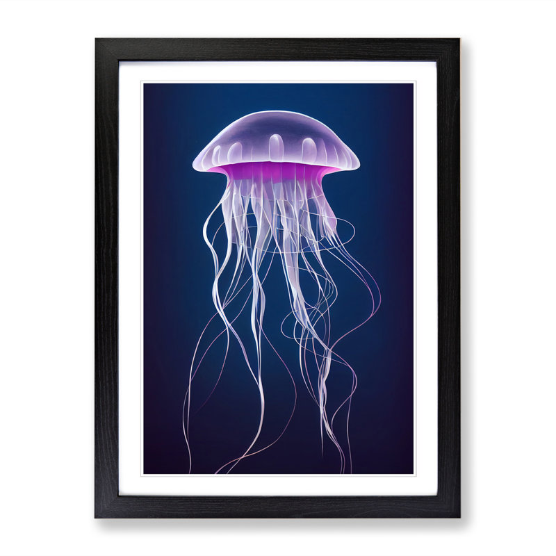 Casella Jellyfish Vol.4 - Picture Frame Print, 34" H x 25" W, Beige