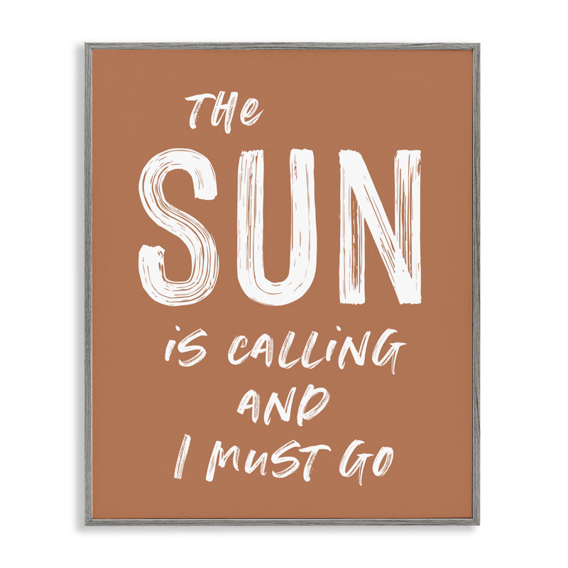 «Sun Is Calling Must Go», giclée encadrée, signée lettrée et doublée, Estampe numérique Farmhouse, H 14 po x l 11 po