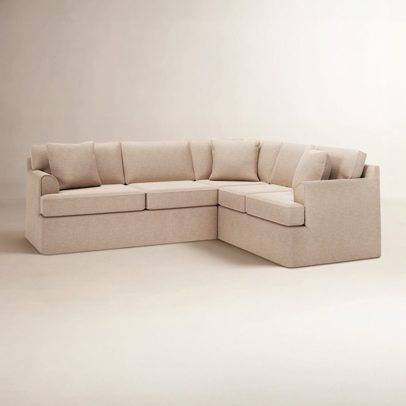 Canapé modulaire 2 pièces Conradina, Orienté à droite, Tissage panier en lin Conversation