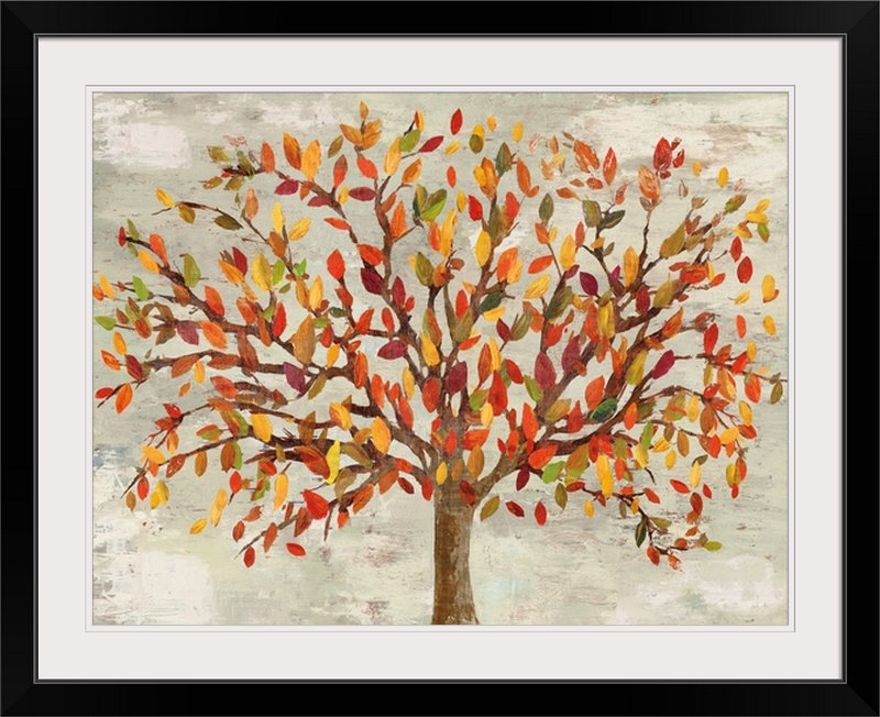 Barkot Carty «Fall Foliage», reproduction d'art par Anife, H 35 po x l 44 po x P 1 po, Cadre noir