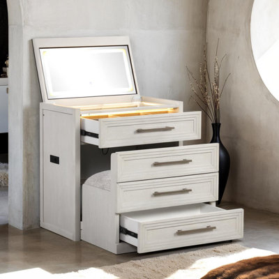 Middleton Led Makeup Vanity Set With Stool