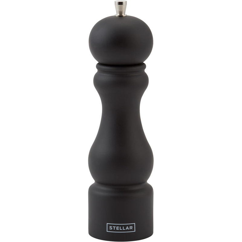Brand Stellar Kitchen Wood No Power Source Required / Manual Pepper Mill, Black, 21cm