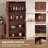 71" Tall Wooden Pantry Cabinet with Adjustable Shelves and 4 Doors – Freestanding Kitchen Storage Cabinet for Dining Room, Living Room, Bathroom-1661442290