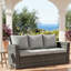 Patio 3 saisons 67,7 po avec coussins gris épais, structure noire, mousse haute et ergonomique