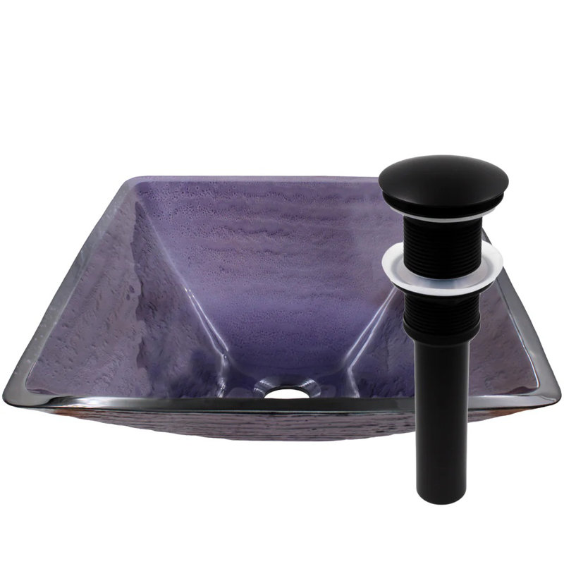 Ensemble de vasque de salle de bain en verre,, Noir mat