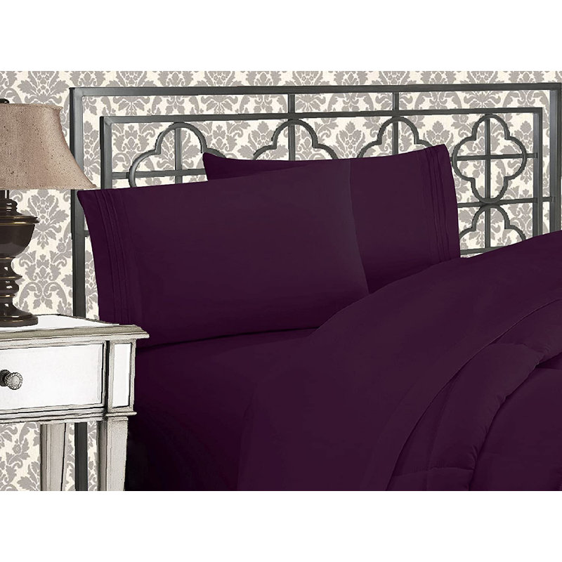 Microfiber Sheet Set, Purple, Full
