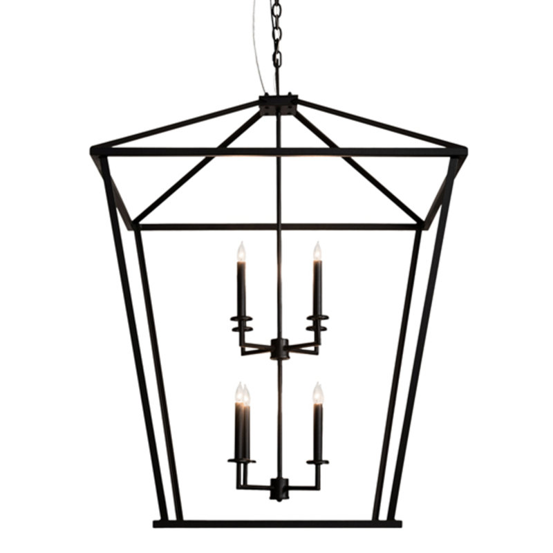Kitzi 8 - Light Chandelier, 52" H x 51" W x 51" D, Black