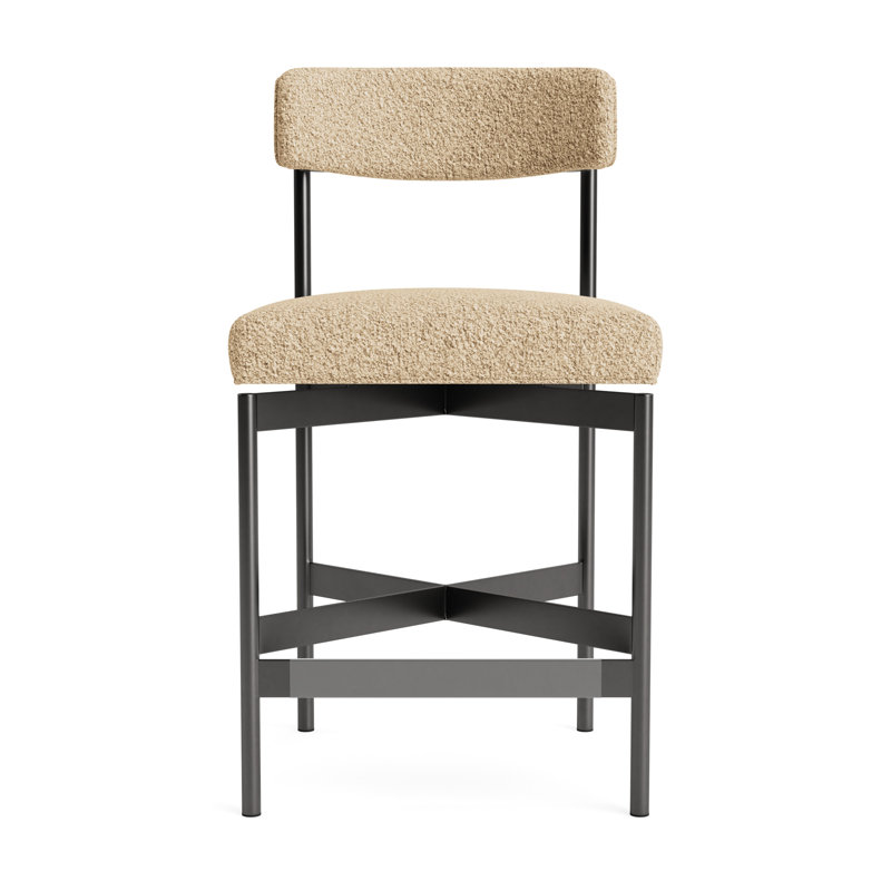 Remy Bar Stool, Berber - Dune, Pewter, Counter Stool (25” Seat Height)