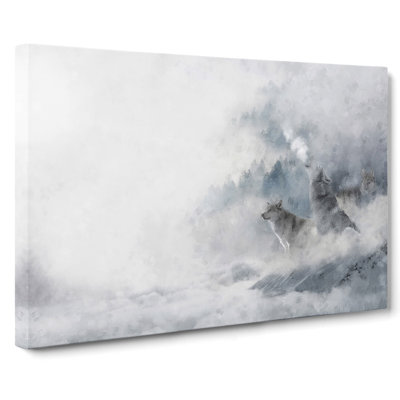 Wolves In Winter - Wrapped Canvas Print