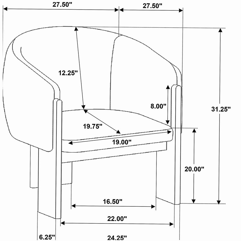 Fauteuil d'appoint rembourré brun Maciel