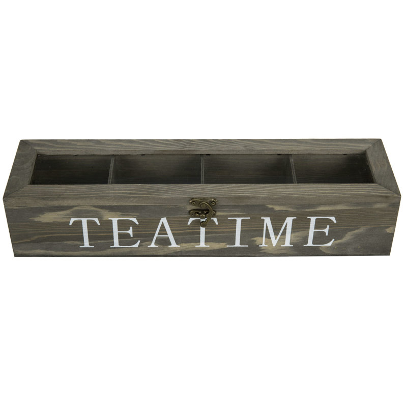 Rangement pour sachets de thé en bois à 4 compartiments MyGift Teatime