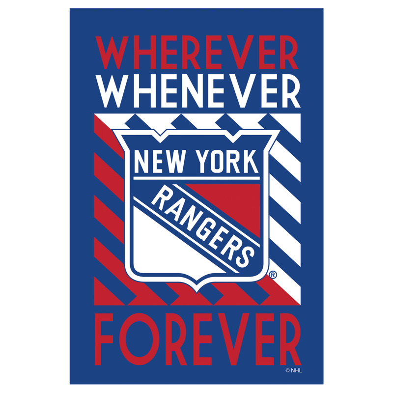 Drapeau de maison en polyester Deeric 0,05 x 4 po, Rangers de New York