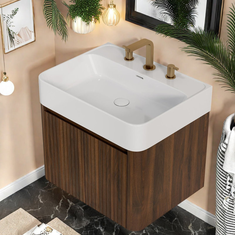 Wall Mounted With Solid Surface Top, 23.62