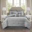 Ensemble d'édredon brodé 8 pièces Luxury Transitional | Literie en microfibre de polyester hypoallergénique avec motif pintuck matelassé, taies décoratives et coussins lavables à la machine-113098977-113098979