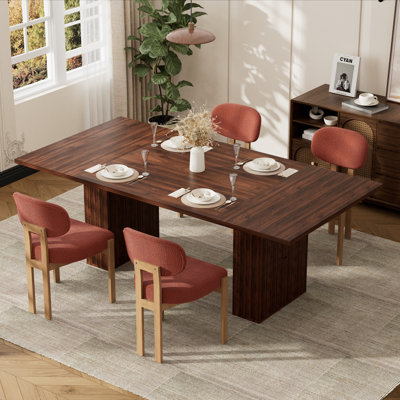 78in Farmhouse Dining Set, Storage Table & 4/6/8 Upholstered Chairs for 4-8 People, Dining, Kitchen