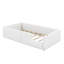 Twin Upholstered Platform Bed Frame With Guardrail & Built-In Charging Station