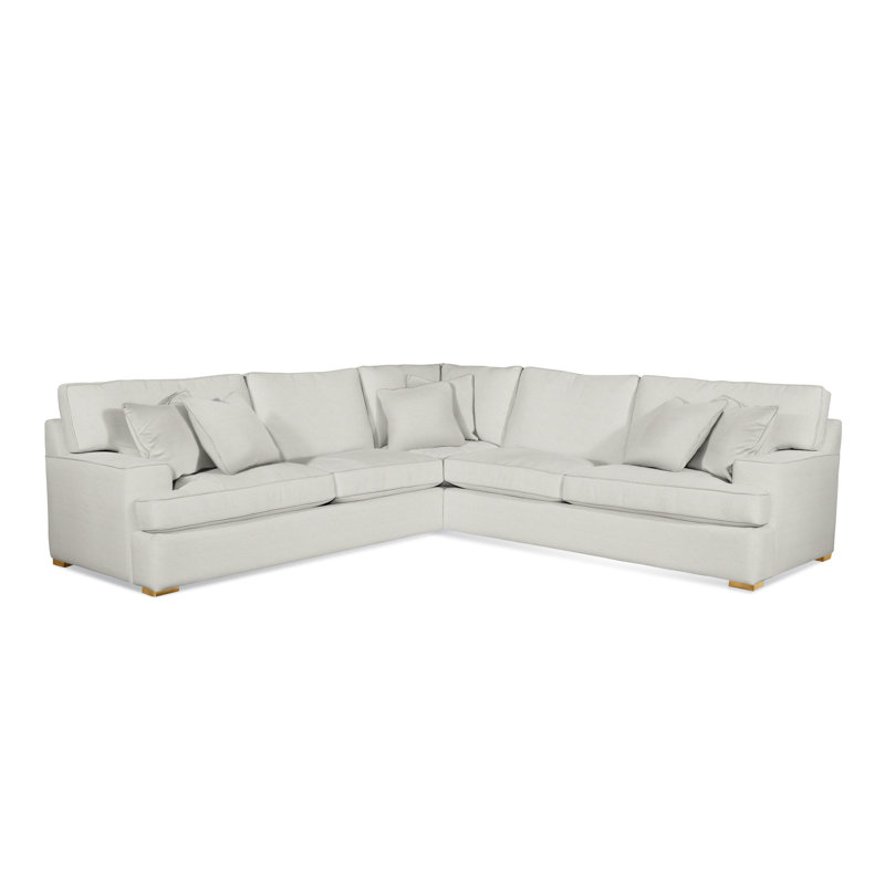 Bridgetown 3 - Piece Upholstered Sectional, Honey Finish, Vanilla Crypton Performance; 0822-91