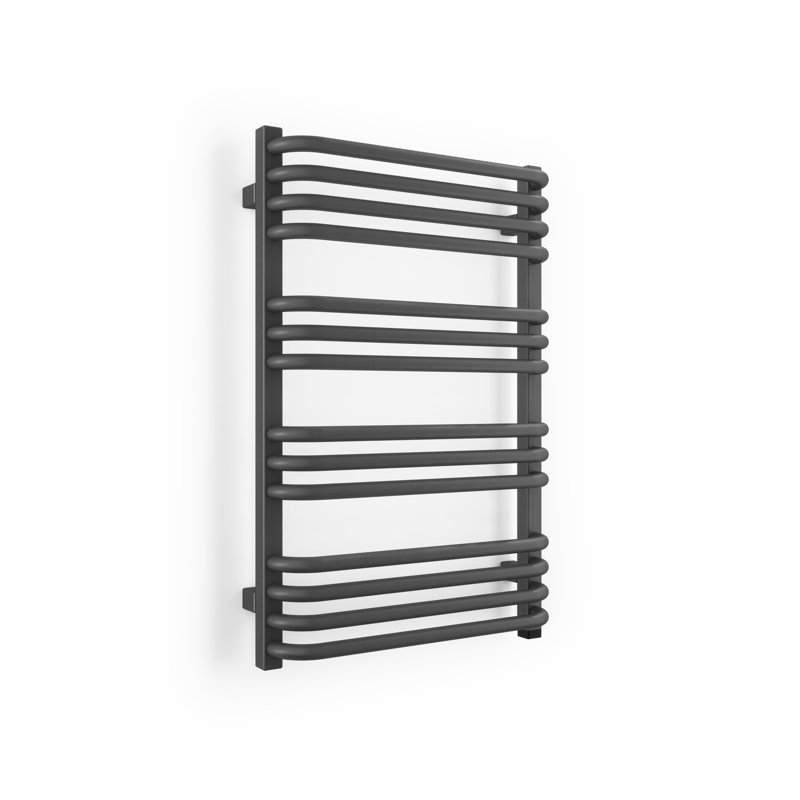Alex One Electric Towel Rail, 760cm H x 50cm W x 132cm D, Black, Curved Towel Rail