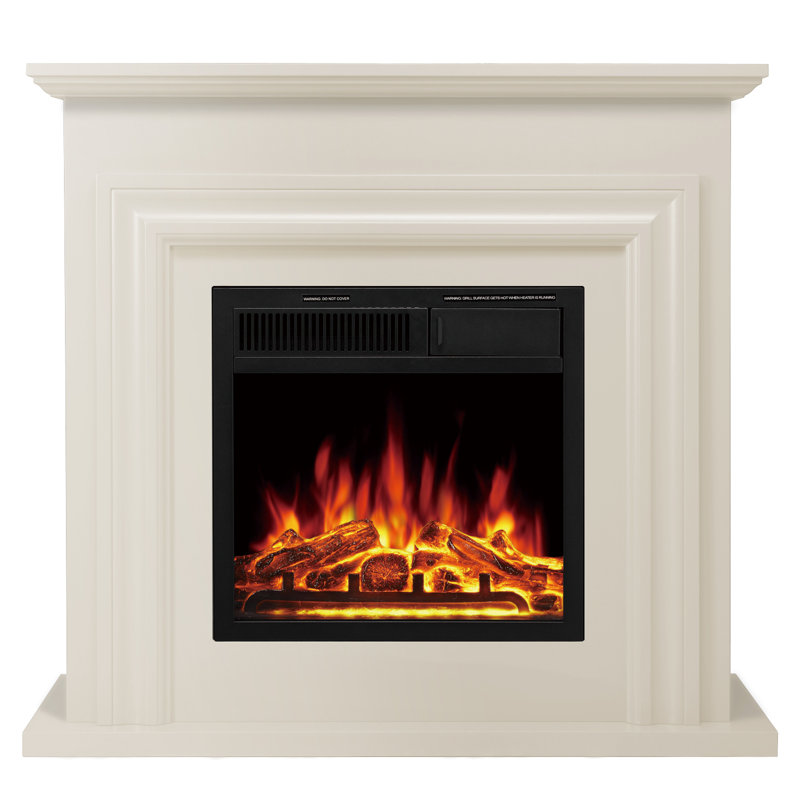 35.35“ Electric Fireplace with Remote Control, Beige