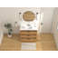 Meuble-lavabo autoportant moderne en chêne doré Coris de marque Tennant, 48 pouces, lavabo simple, comptoir en quartz blanc, entièrement assemblé