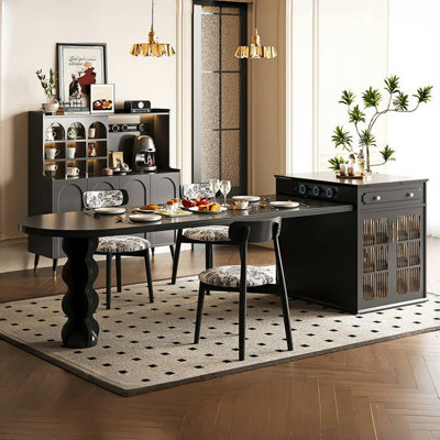 French Retro Design Black Dining Table