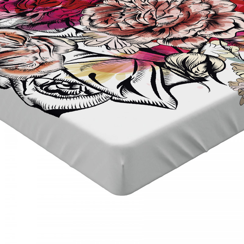 Microfiber Floral Fitted Sheet, Queen Fitted Sheet