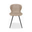ARLO UPHOLSTERED SCOOP BACK DINING CHAIR - VINTAGE FAUX LEATHER - BLACK SAND POWDER COATED LEGS - (PAIR)-1041133819