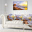 Coussin lombaire à coucher de soleil au-dessus du coucher de soleil castle santa severa-123398327