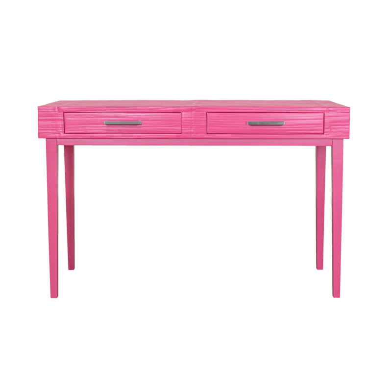 Andros Solid Wood Writing Desk, Hot Pink