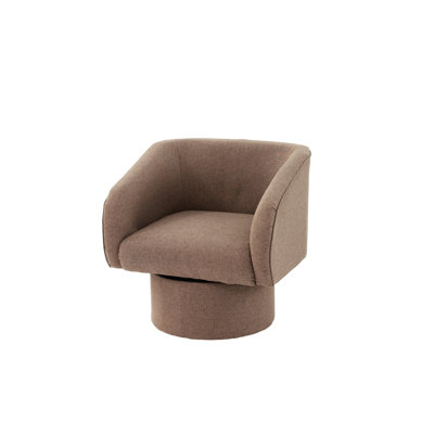 Fauteuil pivotant en tissu café - Convient à un décor intérieur diversifié recouvert de confort moderne
