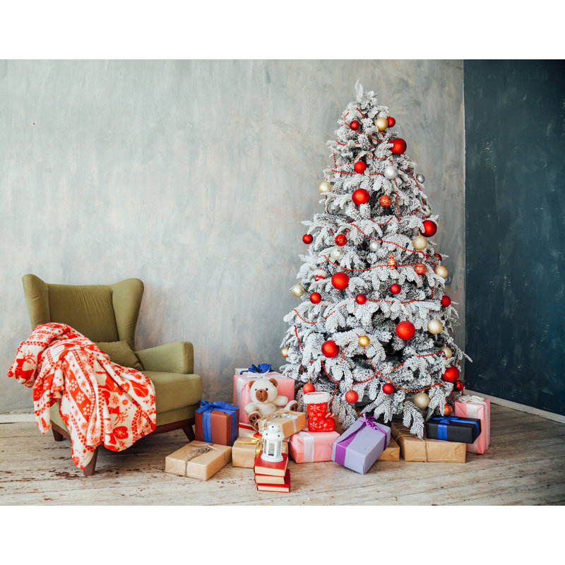 Christmas Tree Parigi, Artificial Tree Extra Thick Whitewashed W/ Snow Effect, Real PVC Effect Tree, 8.86ft H