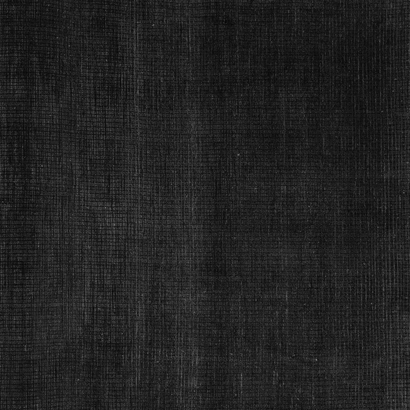 Tapis blanc / noir en laine et polyester tissé à la machine Merdan, Carré 4 pi