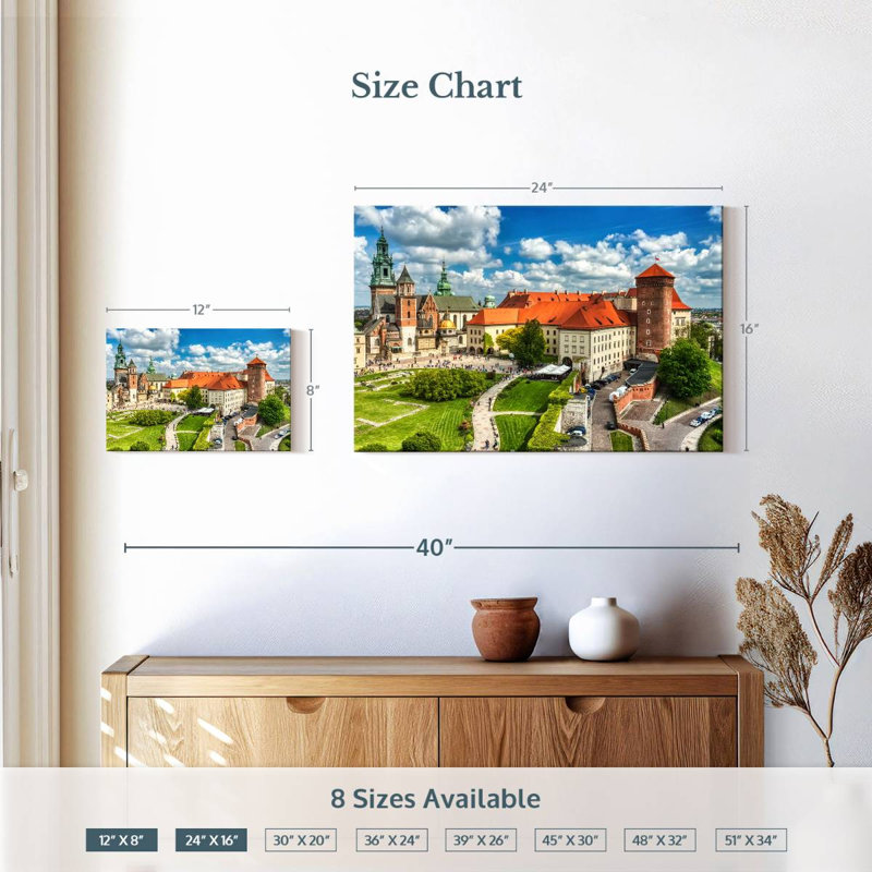 Château de Wawel, Kavia, H 16 po x l 24 po