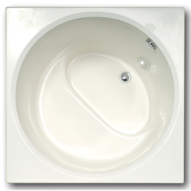 Fuji 40'' x 40'' Air Bathtub, White, Satin Chrome