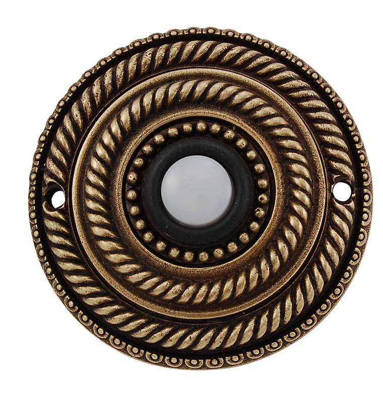 Sanzio Push Button, Antique Brass