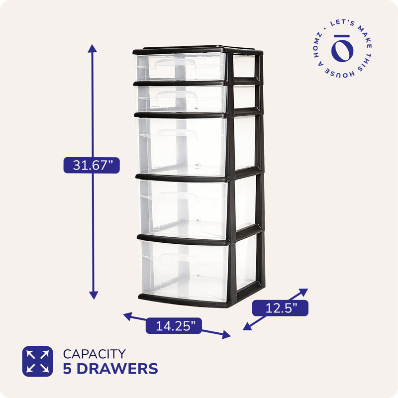 Chariot de rangement Homz, Black