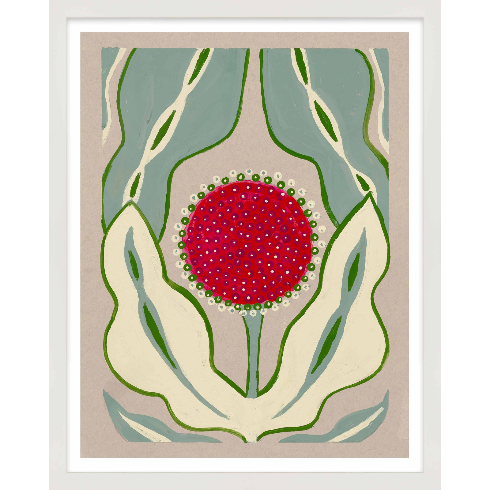 Enette "Magical Poppy 2" Print by Andrea Stokes, 20" H x 16" W x 1.25" D, White Framed Paper