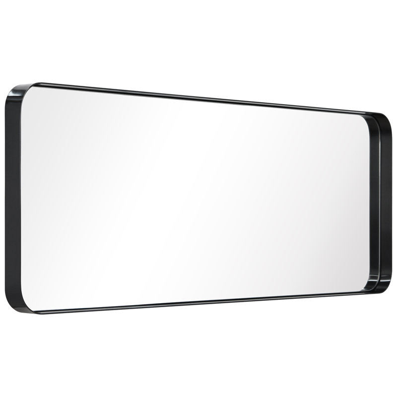 Stainless Steel Rectangle Mirror, Brushed Black, 48" x 18"